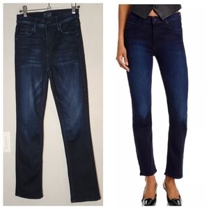 MOTHER The Dazzler Mid Rise Ankle Straight Jeans Darkwash Now or Never Size 24